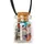 FIRETTI Kette mit Anhänger "Schmuck Geschenk Edelsteinmix", bunt (transparent, schwarz, rot, weiß, lila, orangerot, türkis), Halsketten, Damen, Glas Leder, L: 55 B: 2mm, Glas, Leder, Made in Germany - mit Achat, Bergkristall, Amethyst, Karneol, Türkis, B:2mm