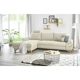 furn.design Ecksofa Struktur-Stoff 2-Sitzer Beige