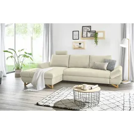 furn.design Ecksofa Struktur-Stoff 2-Sitzer Beige