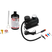 Eufab 21068 Reifen-Pannenset, für KFZ, Dichtmittel, Kompressor