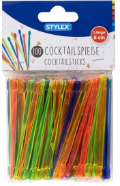 STYLEX® Cocktailspieße, Cocktailspieße in verschiedenen Farben, 1 Beutel = 100 Stück