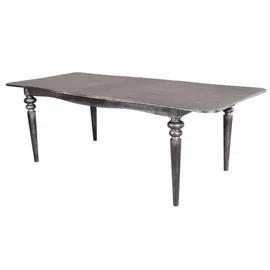 Casa Padrino Barock Esstisch Silber Anthrazit ausziehbar 180 - 230 cm - Tisch