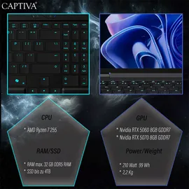 CAPTIVA Highend Gaming I94-438GE 15,3'' AMD Ryzen 7 255 32 GB RAM 2 TB SSD RTX 5070 Win11 Home