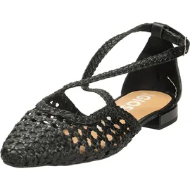 Gioseppo Leskovic Ballerinas aus Leder, Blau, mit Schnürung für Damen, Schwarz, 41 EU