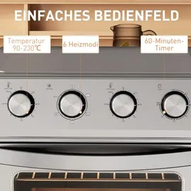 Homcom Mini Backofen Silber