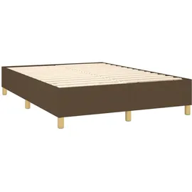 vidaXL Boxspringbett mit Matratze Dunkelbraun 140x200 cm Stoff