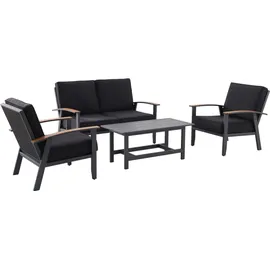 Royal Garden Berlin Set 4-teilig Gartenlounge schwarz
