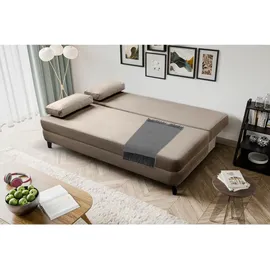 xonox xonox.home Schlafsofa, 2,5 Sitzer aus Cord in braun-beige inkl. Zierkissen 200x91x100cm beige|braun
