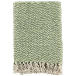 Chic Antique Plaid Decke Aix aus recycelter Baumwolle, verte