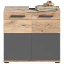 Möbel Boss Xonox Home Waschbeckenunterschrank Mason aus MDF in Nox Oak Nachbildung/basaltfarbig