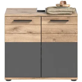 Möbel Boss Xonox Home Waschbeckenunterschrank Mason aus MDF in Nox Oak Nachbildung/basaltfarbig