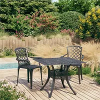 VidaXL 3-tlg. Bistro-Set Aluminiumguss Schwarz