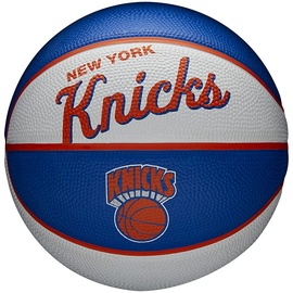 Wilson Mini-Basketball TEAM RETRO, NEW YORK KNICKS, Outdoor, Gummi, Größe: MINI