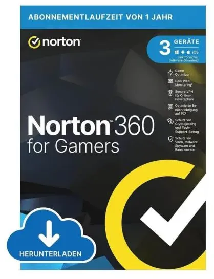 Norton 360 for Gamers 3 PC / 1 an 50 GB - Aucun abonnement