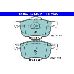 ATE 13.0470-7145.2 Bremsbelagsatz, Scheibenbremse ATE Ceramic