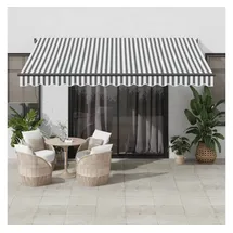 vidaXL Markise Manuell mit LEDs Anthrazit & Weiß 400x300 cm
