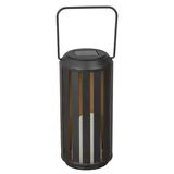 Dehner Solar-Laterne Tilda, Gartenleuchte mit warmweißem Licht, Ø 10 cm, Höhe 20 cm, IP44, Metall / Kunststoff, schwarz - Schwarz