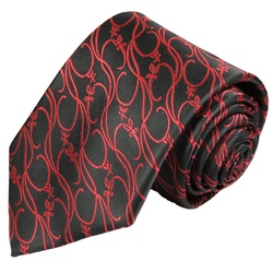 Paul Malone Krawatte Herren Hochzeitskrawatte barock – Mikrofaser – Bräutigam Schmal (6cm), schwarz rot V4 rot schmal – 6 cm x 150 cm