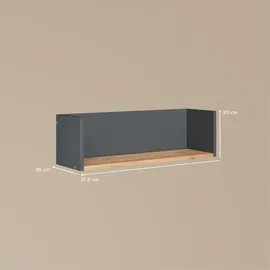 livinity® Waschmaschinenschrank Paolina 67,8 x 20 cm Anthrazit/Goldkraft Eiche