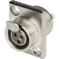 HICON HI-XMEF3 XLR-Steckverbinder Buchse, Einbau vertikal Polzahl: 3 Silber