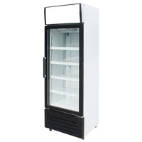 Gastro mobiler Flaschenkühlschrank Getränkekühlschrank Kühlschrank weiß 305L 1 Glastür 2/8°C mit Display
