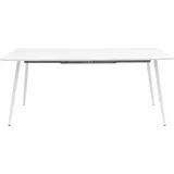 Trisens Esstisch Emilia ausziehbar 120-150-180 x 80 cm 4-10 Personen Küchentisch mit Metallgestell für Küche, Esszimmer Holz Optik, Farbe:Weiß