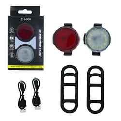 USB Fahrradlicht ZH-068 wiederaufladbares LED Fahrradlicht in Rot und Weiß wa...