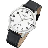 Goodvinilos Regent Herren-Armbanduhr XL Analog Quarz Leder 11110662