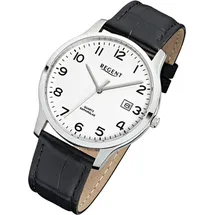 Goodvinilos Regent Herren-Armbanduhr XL Analog Quarz Leder 11110662