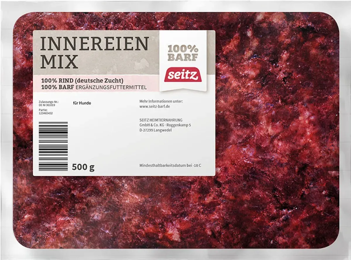 Seitz Innereien-Mix Spezialfutter / Frostfutter für Hunde 1 x 500 Gramm