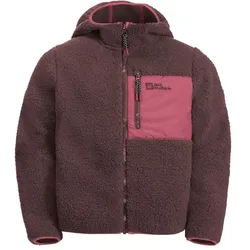 Jack Wolfskin Fleecejacke Ice Curl Hood (weich, warm, atmungsaktiv) berrypink Kinder