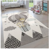 Paco Home Kinderteppich »Cosmo 343«, rechteckig, 12 mm Höhe, 3D-Design, niedliches Tier Motiv, Pastell-Farben, Kinderzimmer, beige