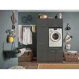 laundreezy Waschmaschinenschrank 117,5 x 200 x 67,5 cm grau