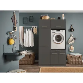 laundreezy Waschmaschinenschrank 117,5 x 200 x 67,5 cm grau