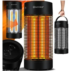 KESSER® Standheizstrahler Infrarotheizung, Heizstrahler Energieeffiziente Heizung Innenraum mit 360° Oszillation, Infrarotheizung Standgerät, Elektroheizung mit IP55, Terrassen-Heizstrahler