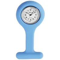 Adrina Unisex – Uhr Krankenschwesteruhr Silikon Ansteckuhr Analog Quarz 410000X (Blau/Silberfarbig)