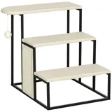 furnicato Katzen-Kletterwand Katzentreppe, mit Kratzbrett, 3 Stufen, Spielball, robust, S beige|braun