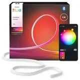 Philips Hue OmniGlow 5m Mikro LED-Lightstrip, 4500 lm Lichtband, farbige LED Streifen für Ambiente, Flexible indirekte Beleuchtung, Gleichmäßiges Licht, Zuschneidbar, App- und Sprachsteuerung