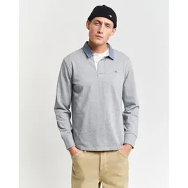 GANT 2004082 Langarm-polo - Grey melange), - M