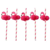 Papstar Trinkhalme, pink Flamingo