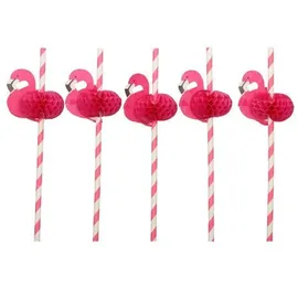 Papstar Trinkhalme, pink Flamingo