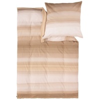 Bugatti Bettwäsche 135x200 cm - Satin-Bettwäsche beige, 100% Baumwolle,