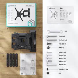 ONKRON Neig- und schwenkbare TV-Halterung für 32-65 max 35 kg, schwarz M4