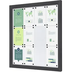 Schaukasten für außen ESG-Glas abschließbar 12 x DIN A4