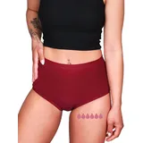 Taynie Comfort Bamboo Ultra Periodenunterwäsche Starke Blutung - Periodenwäsche - Menstruationsunterwäsche - ersetzt 6 Tampons, Periodenslip Tragedauer bis 12 Std., waschbar bis 60°C (46, Rot-Braun) - 46