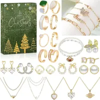 LuxusKollektion Adventskalender 2024 Frauen Mädchen Schmuck Retro Grün Weihnachtsgeschenke - Grün