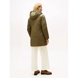 Tommy Hilfiger Wintermantel TOMMY HILFIGER "PADDED NYLON REG PARKA", Damen, Gr. XXL (44), grün (utility olive), Web, Obermaterial: 59% Baumwolle, 41% Polyester, unifarben, Mäntel Wintermantel