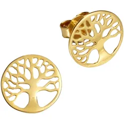 Paar Ohrstecker FIRETTI "Schmuck Geschenk Gold 333 Ohrschmuck Lebensbaum", gold (goldfarben), Ohrringe, Damen, Gelbgold 333