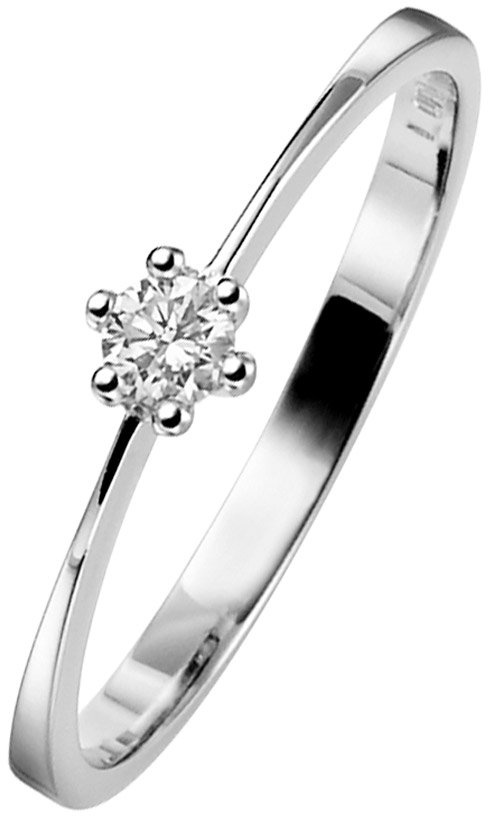 trendor 532449 Damen Diamantring 585 Weißgold für Verlobung und Heiratsantrag, 56/17,8