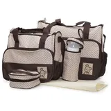 Moni Wickeltasche Stella, Set mit Wickelunterlage, Isoliertasche f. Babyflaschen braun